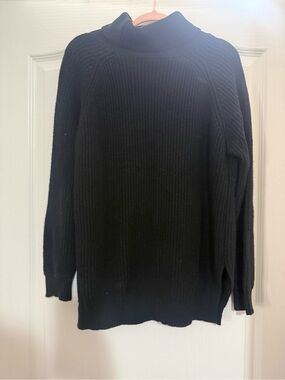 SHEIN Black Ribbed Turtleneck Sweater for Men